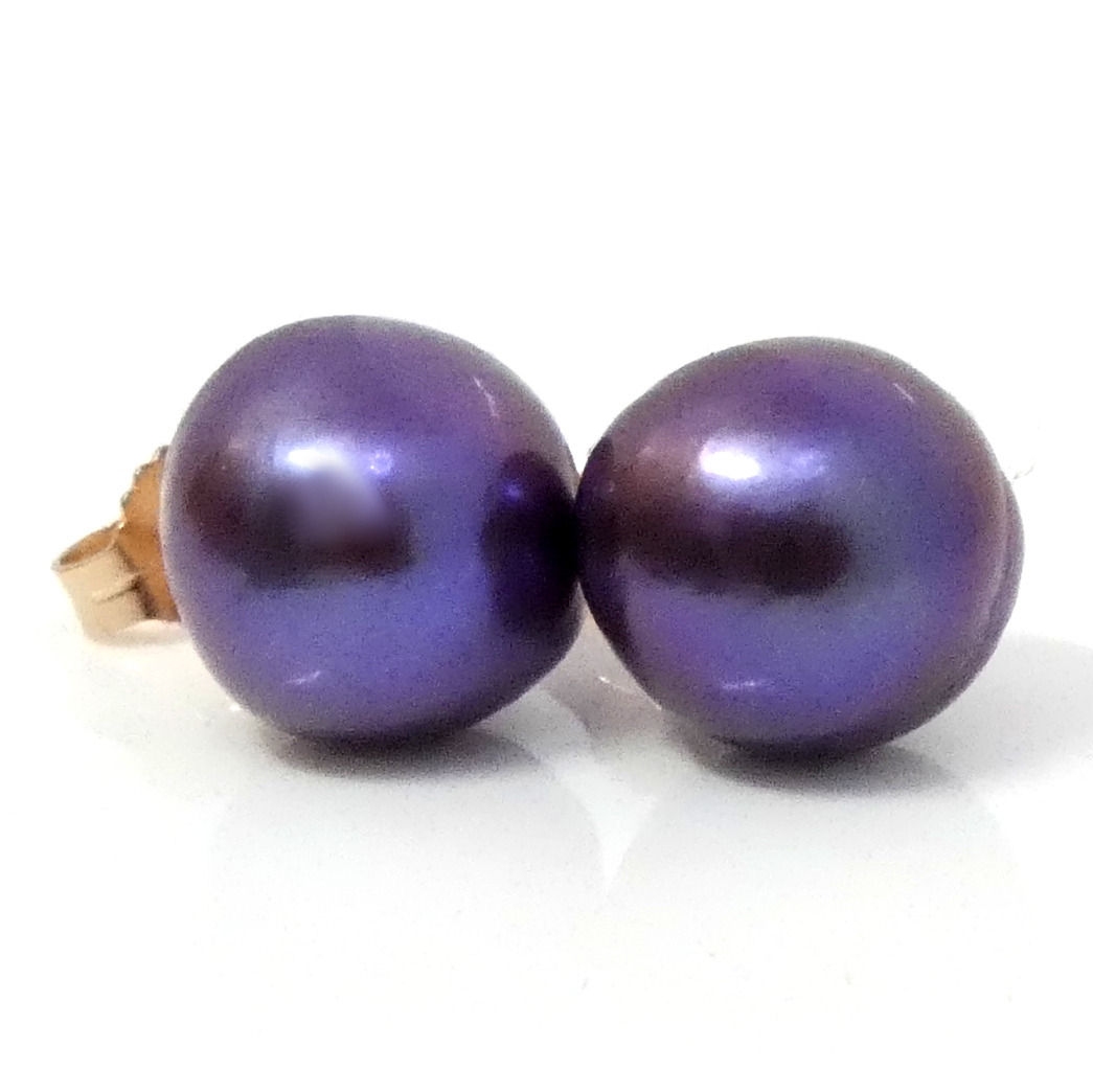 Purple 13.5mm Stud Earrings
